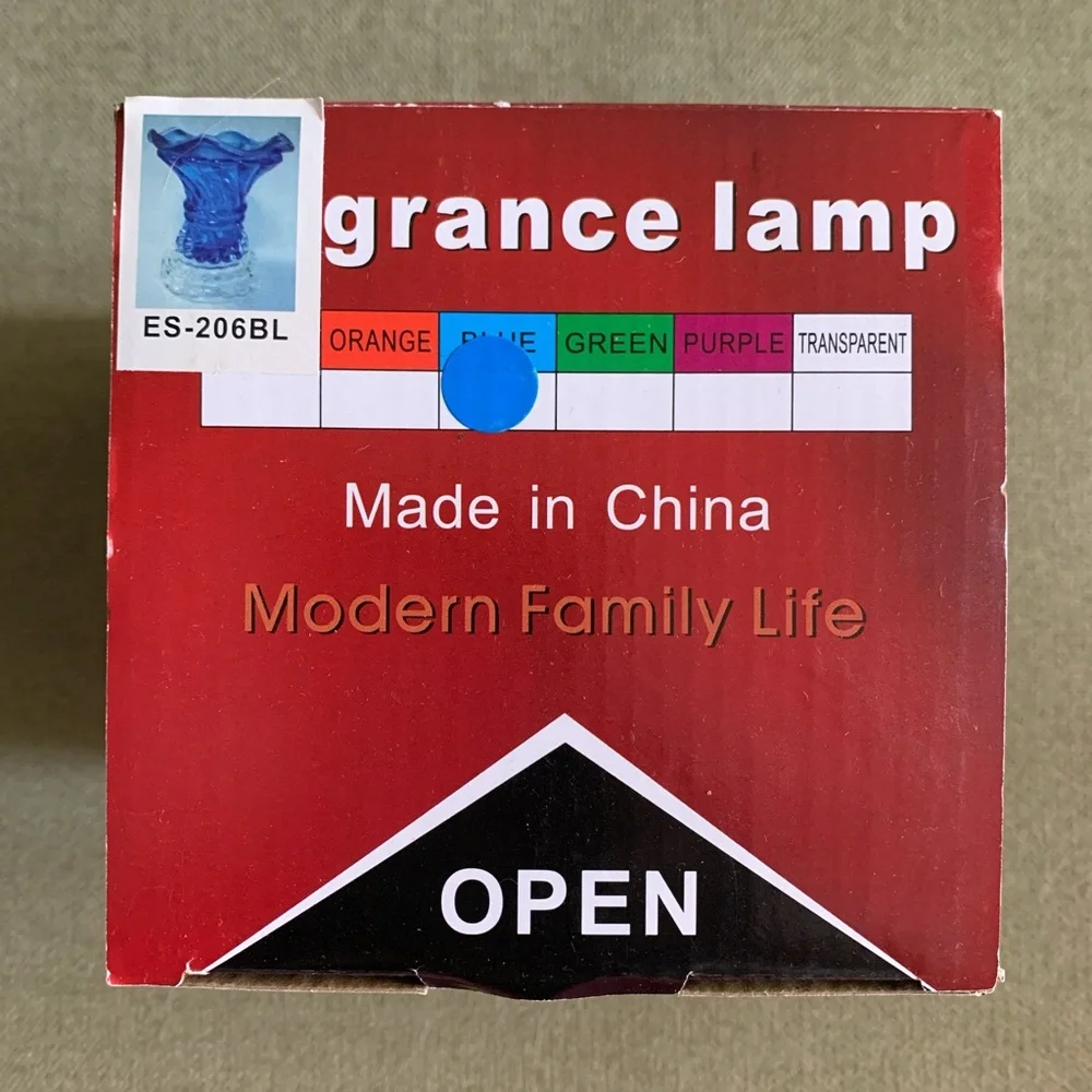 Blue glass aromatherapy lamp/night light